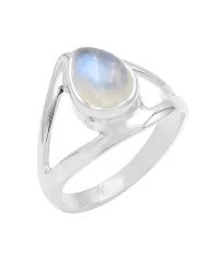 Ethiopian Opal Ring with Cubic Zirconia Tanzanite - 925 Silver Jewelry