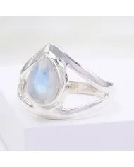 Rainbow Moonstone Ring – Handmade 925 Sterling Silver Statement Jewelry