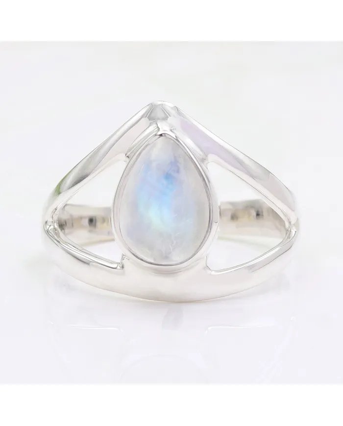 Rainbow Moonstone Ring – Handmade 925 Sterling Silver Statement Jewelry