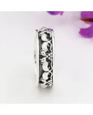 Mouse Motif Spinner Band Ring - 925 Sterling Silver Oxidized Jewelry