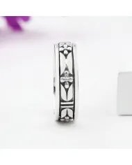 Oxidized Spinner Ring - 925 Sterling Silver Meditation & Anxiety Jewelry