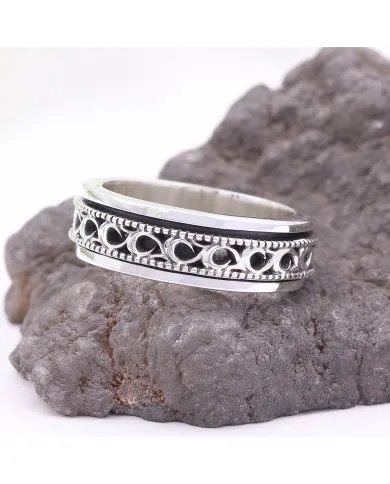 925 Sterling Silver Spinner Ring - Handmade Anxiety & Meditation Jewelry
