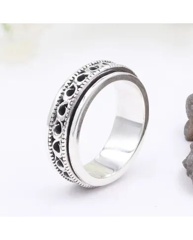 925 Sterling Silver Spinner Ring - Handmade Anxiety & Meditation Jewelry