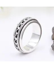 925 Sterling Silver Spinner Ring - Handmade Anxiety & Meditation Jewelry