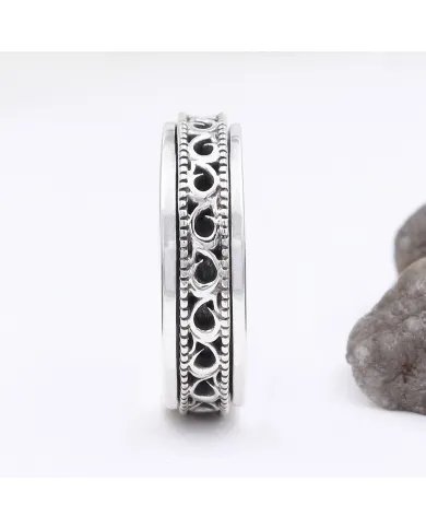 925 Sterling Silver Spinner Ring - Handmade Anxiety & Meditation Jewelry