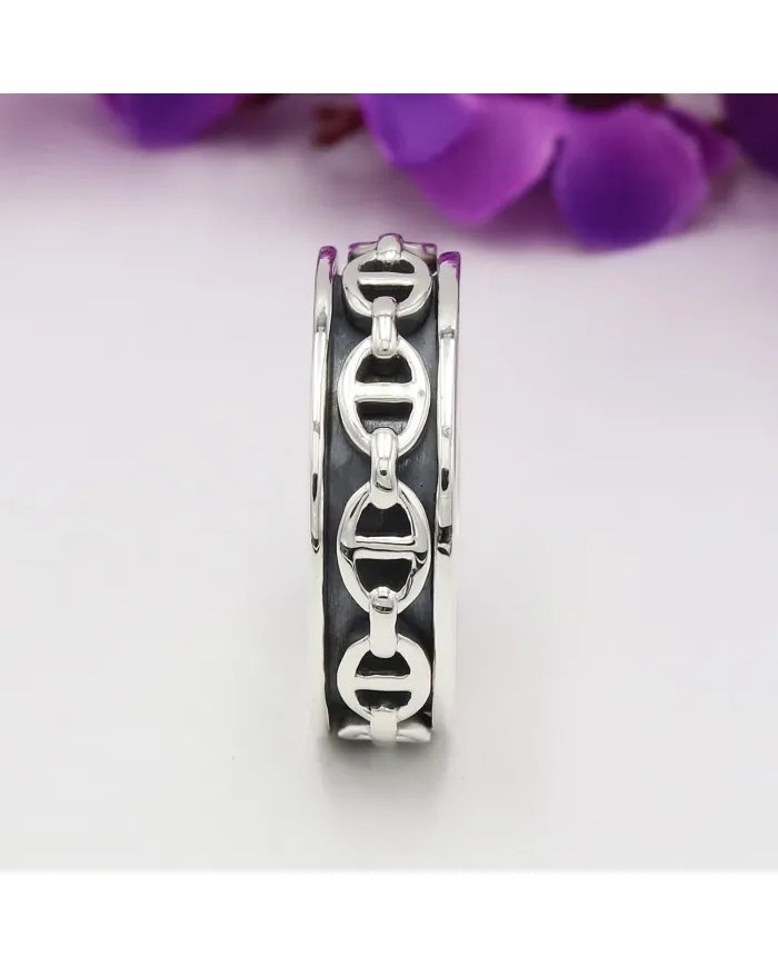 Marina Chain Spinner Ring - 925 Silver Meditation Worry & Fidget Jewelry