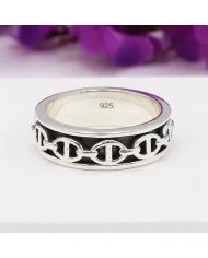 Marina Chain Spinner Ring - 925 Silver Meditation Worry & Fidget Jewelry