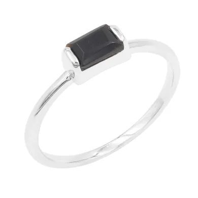 Black Onyx Ring 925 Sterling Silver Minimalist Handmade Dainty Jewelry