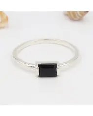 Black Onyx Ring 925 Sterling Silver Minimalist Handmade Dainty Jewelry
