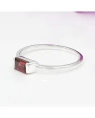 Garnet Ring 925 Sterling Silver - Minimalist Handmade Dainty Jewelry