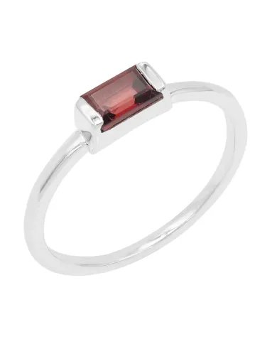 Garnet Ring 925 Sterling Silver - Minimalist Handmade Dainty Jewelry