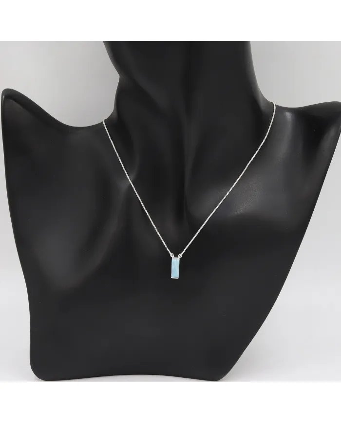Larimar Pendant – 925 Sterling Silver Handmade Ocean Blue Gemstone