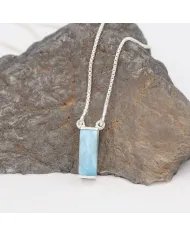 Larimar Pendant – 925 Sterling Silver Handmade Ocean Blue Gemstone