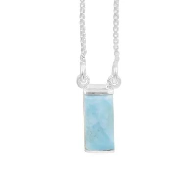 Larimar Pendant – 925 Sterling Silver Handmade Ocean Blue Gemstone
