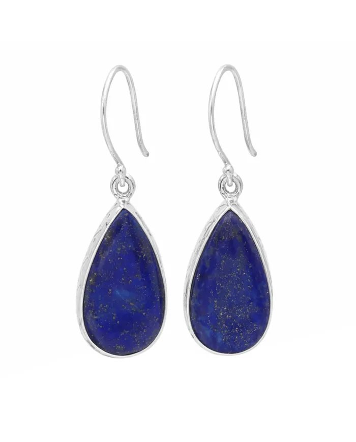 Lapis Lazuli Earrings - 925 Sterling Silver Tear Drop Jewelry for Her