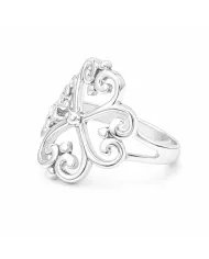 925 Sterling Silver Filigree Clover Ring - Handmade Elegant Jewelry