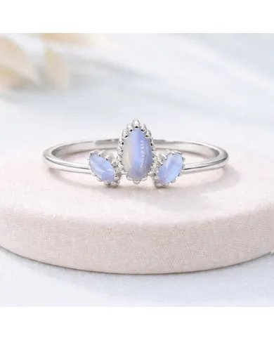 Moonstone Ring – 925 Sterling Silver Handmade Dainty Stackable Jewelry