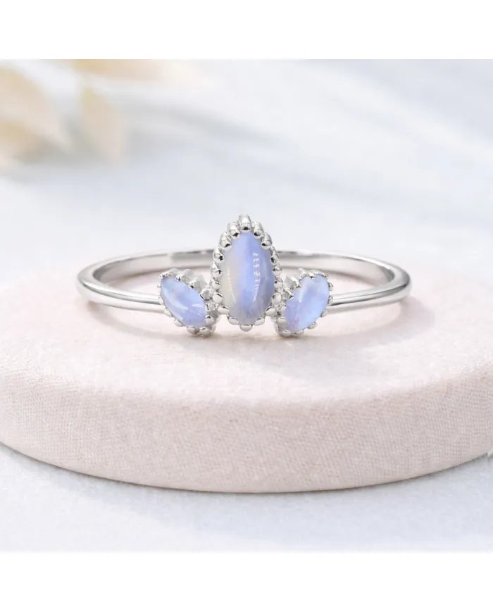 Moonstone Ring – 925 Sterling Silver Handmade Dainty Stackable Jewelry