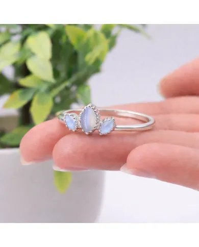 Moonstone Ring – 925 Sterling Silver Handmade Dainty Stackable Jewelry