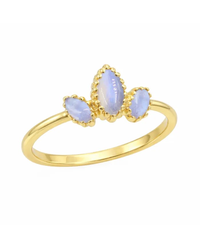 Moonstone Ring | Handmade Gold-Plated 925 Sterling Silver Jewelry
