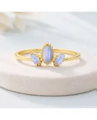 Moonstone Ring | Handmade Gold-Plated 925 Sterling Silver Jewelry