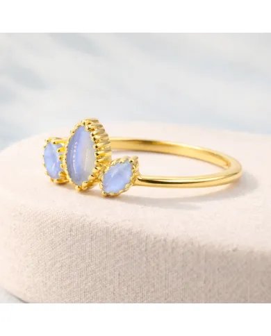 Moonstone Ring | Handmade Gold-Plated 925 Sterling Silver Jewelry