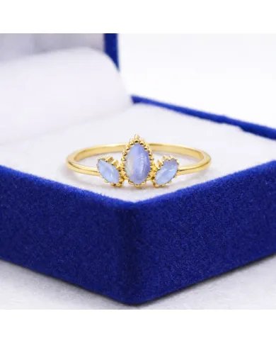 Moonstone Ring | Handmade Gold-Plated 925 Sterling Silver Jewelry