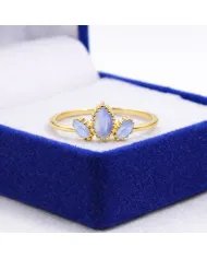 Moonstone Ring | Handmade Gold-Plated 925 Sterling Silver Jewelry