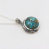 Turquoise Pendant, Antique Snake Pendant, 925 Silver Pendant, Round Shape Pendant, Charm Pendant for Women, Pendant with Chain