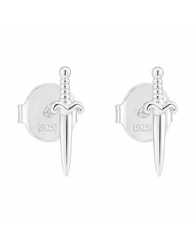 Sword Stud Earrings in 925 Sterling Silver – Unisex Minimalist Jewelry