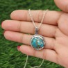 Turquoise Pendant, Antique Snake Pendant, 925 Silver Pendant, Round Shape Pendant, Charm Pendant for Women, Pendant with Chain