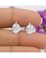 Sword Stud Earrings in 925 Sterling Silver – Unisex Minimalist Jewelry