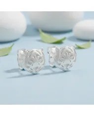 925 Sterling Silver Tiger Stud Earrings – Minimalist Animal Jewelry