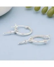 925 Sterling Silver Sword Hoop Earrings - Handmade Gift Unisex Jewelry