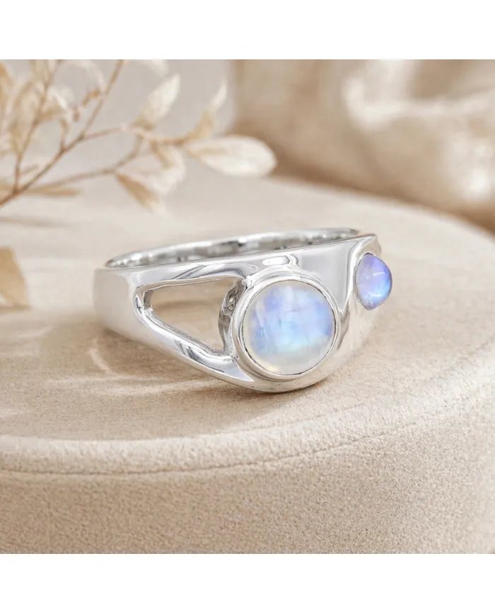 Moonstone Ring - 925 Sterling Silver Handmade Gemstone Jewelry