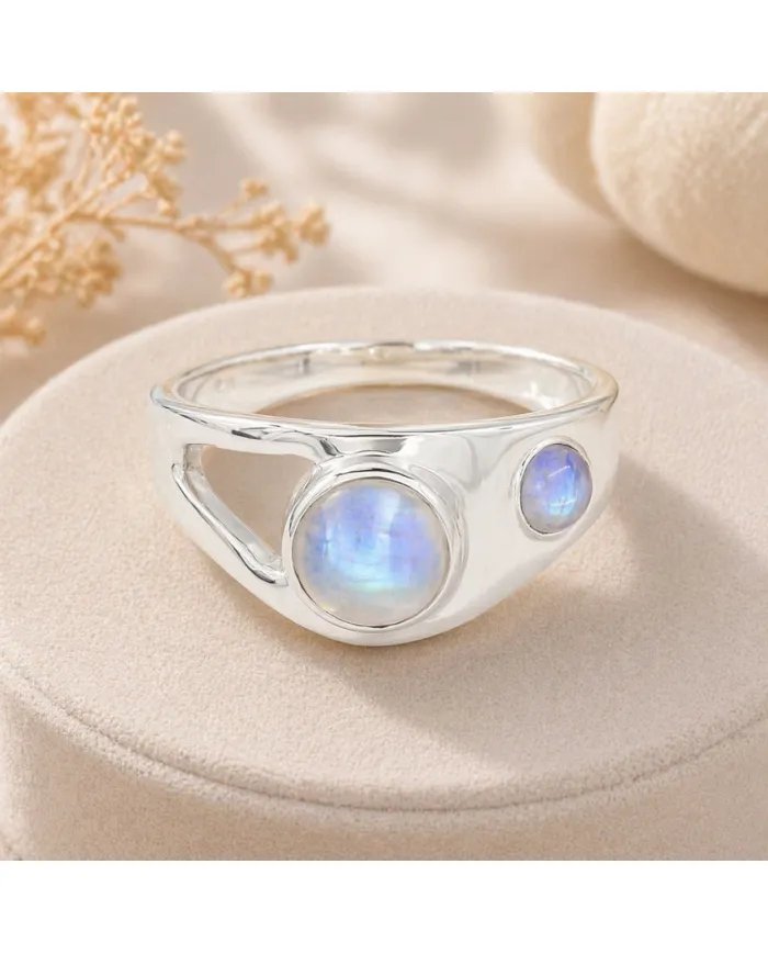 Moonstone Ring - 925 Sterling Silver Handmade Gemstone Jewelry