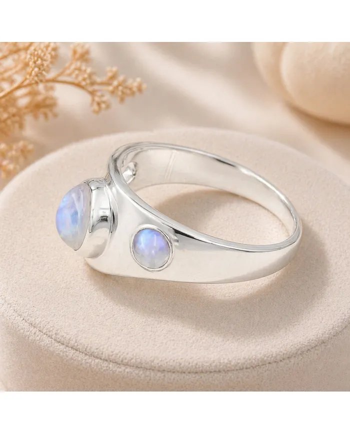 Moonstone Ring - 925 Sterling Silver Handmade Gemstone Jewelry