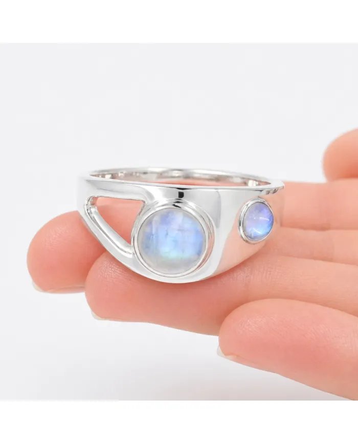 Moonstone Ring - 925 Sterling Silver Handmade Gemstone Jewelry