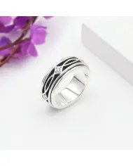 Swarovski Crystal Spinner Ring - 925 Silver Handmade Anxiety Relief Jewelry