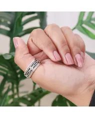 Swarovski Crystal Spinner Ring - 925 Silver Handmade Anxiety Relief Jewelry