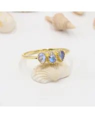Moonstone Ring – Gold Plated 925 Sterling Silver Handmade Jewelry