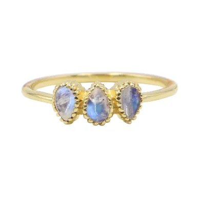 Moonstone Ring – Gold Plated 925 Sterling Silver Handmade Jewelry