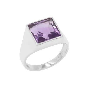 Amethyst Ring – Handmade 925 Sterling Silver Unisex Gemstone Jewelry