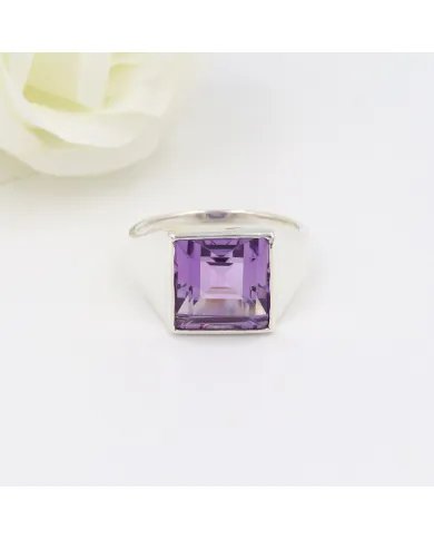 Amethyst Ring – Handmade 925 Sterling Silver Unisex Gemstone Jewelry