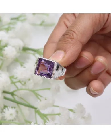 Amethyst Ring – Handmade 925 Sterling Silver Unisex Gemstone Jewelry