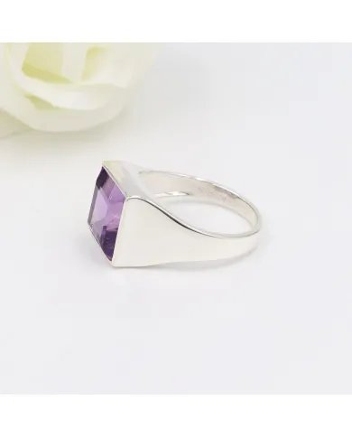 Amethyst Ring – Handmade 925 Sterling Silver Unisex Gemstone Jewelry