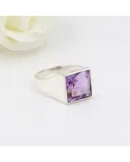 Amethyst Ring – Handmade 925 Sterling Silver Unisex Gemstone Jewelry