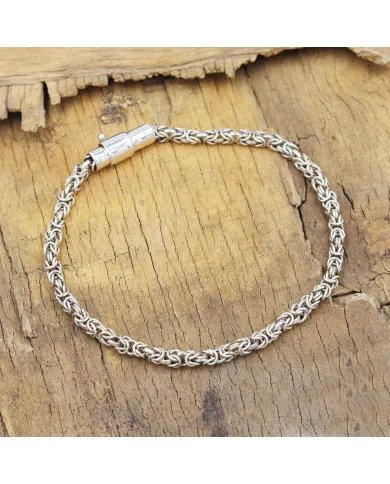 925 Sterling Silver Byzantine Chain Bracelet for Men & Women