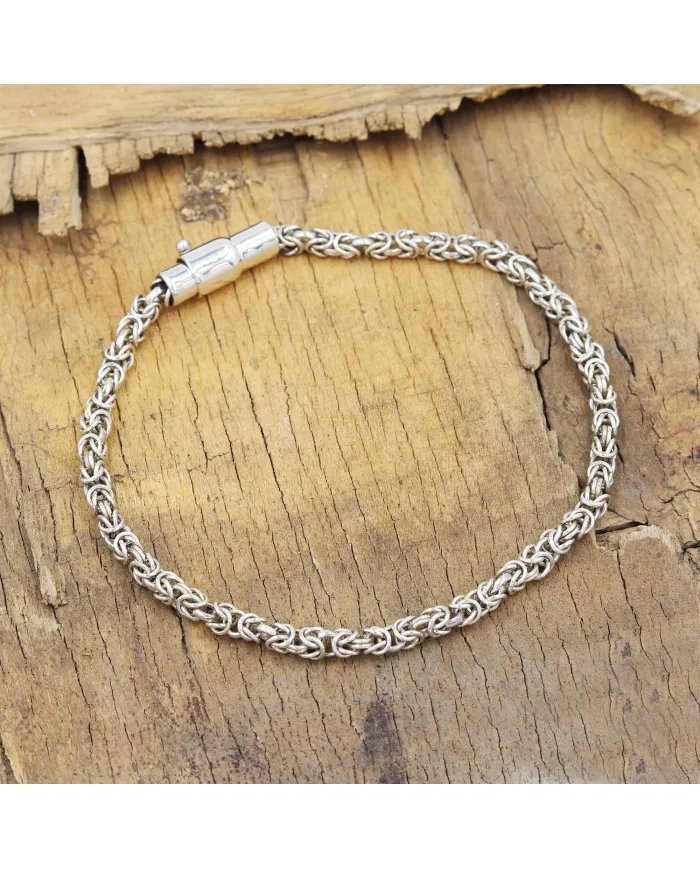 925 Sterling Silver Byzantine Chain Bracelet for Men & Women