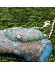 Aventurine Beaded Chain Bracelet - 925 Sterling Silver